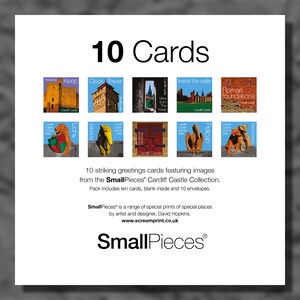 Colección de tarjetas del Castillo de Cardiff: un paquete de 10 tarjetas especiales para ocasiones especiales con varias imágenes del Castillo de Cardiff.