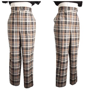 Cream plaid best sale pants