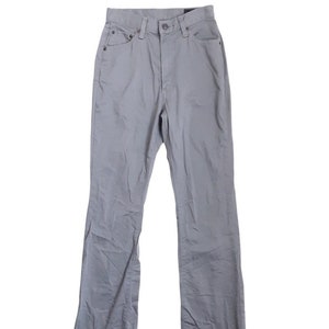 Vintage Grey Cotton Jeans Women&#39;s High Waisted Slim Fit Trousers, Pockets,, UK 6, Size XXS