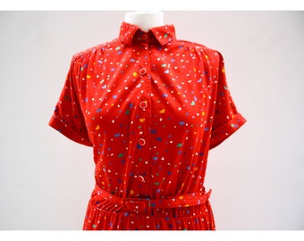heart print tea dress