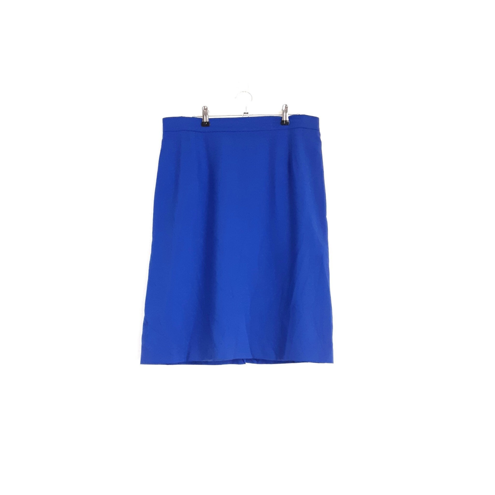 Cobalt Blue Pencil Skirt Vintage High Rise Skirt Plain Midi Skirt High  Waisted Skirt Mid Length Skirt 80s Back Zip Skirt, Size L/XL - Etsy