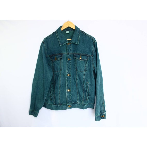 Vintage Denim Blue Jacket Gold Button 