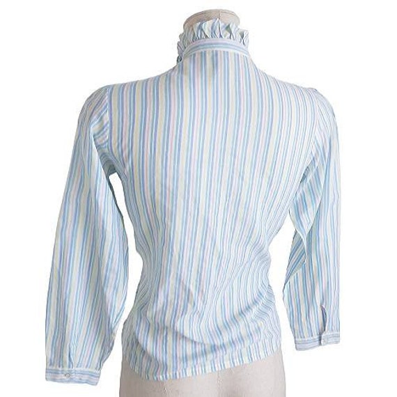 Pastel Striped Blouse Vintage Women's Multicolour… - image 7