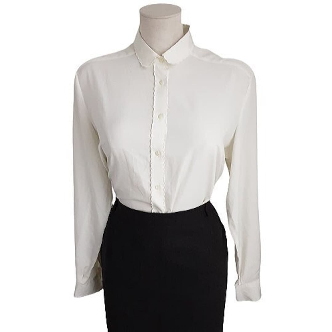 Laack Royal Van Laack Overhemden Vintage Scalloped Collar Blouse