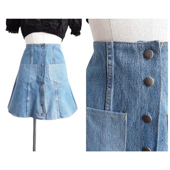 Denim Button Through Skirt by Whistles for Rent | GlamCorner