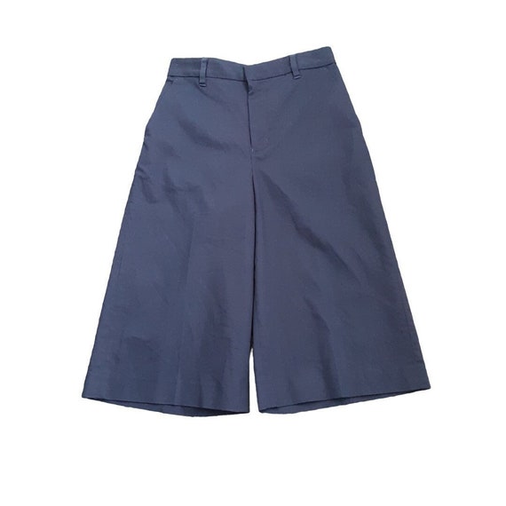 Navy Blue Culotte Shorts Vintage Women s High Waisted Flare Leg Cropped Trousers Belt Loops Elasticated Waist Side Pockets UK 6 XXS Etsy Finland