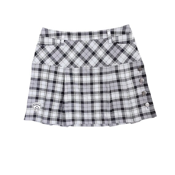 High waisted plaid pleated mini skirt hotsell
