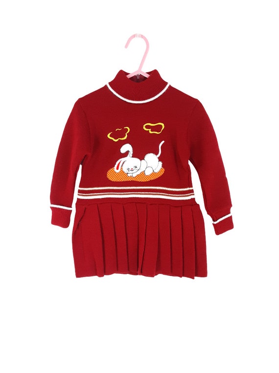 Baby Girls Burgandy Knit Dress 047-30206