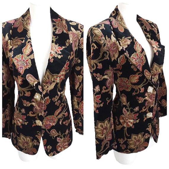 Brocade blazer top