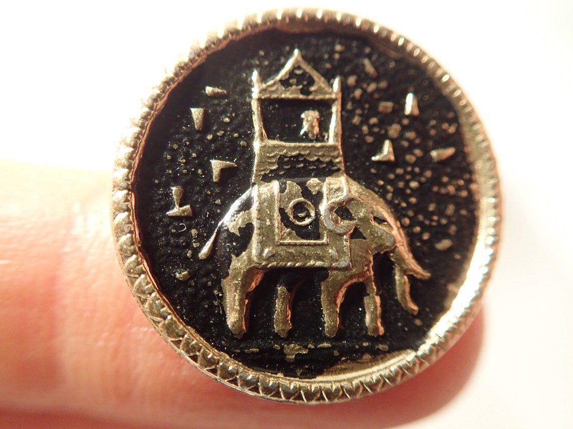 Small Vintage metal elephant buttons Lot of 2 Silver tone Etsy