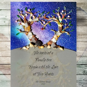 Family tree Giclee Print from original Artwork, Unframed, Customizable, Housewarming gift, Anniversary present, Plants trees, Love Religious