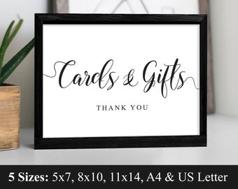 Printable Cards and Gifts Sign Printable Wedding Sign Instant Download ...