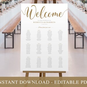 Wedding Seating Chart Printable Editable PDF Template | Etsy