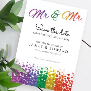 Guardar la tarjeta de fecha Boda gay Mr & Mr