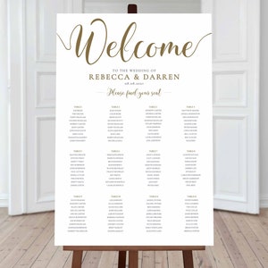Hochzeit Sitzplan Vorlage Gold