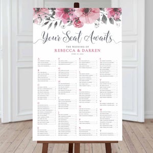 Floral Wedding Seating Chart Template
