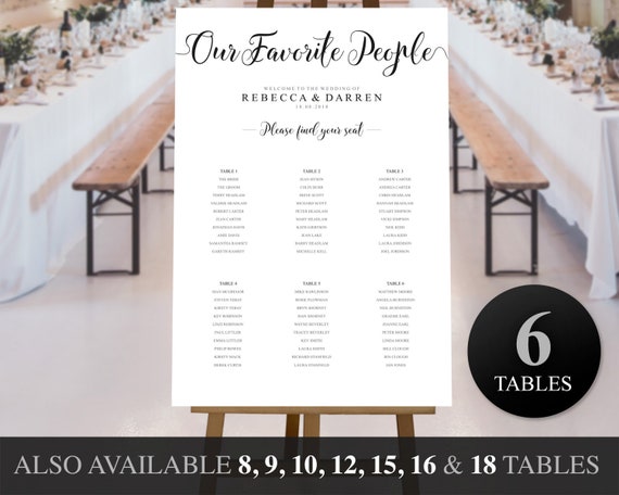 Seating Chart Template Etsy