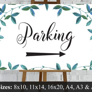Parking Directions Sign. Wedding Car Park Arrows. Parking Lot Left & Right Printable Download