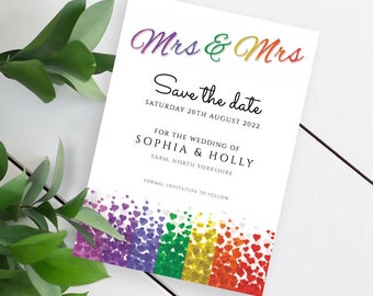 Save the Date Lesbian Wedding Mrs & Mrs