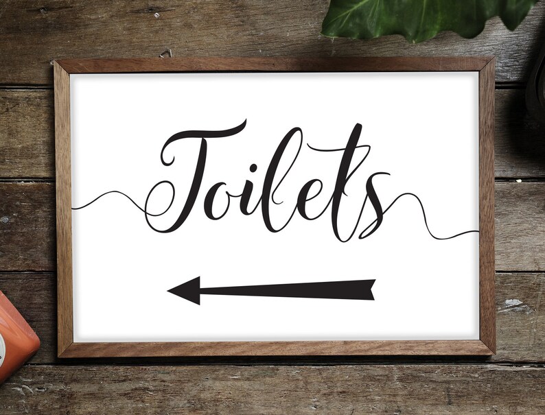 Toilets Sign. Wedding Restroom Directions Left & Right Arrows Etsy UK