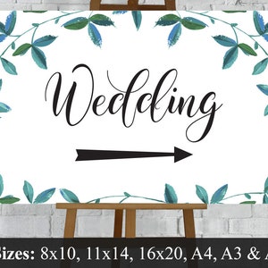 Wedding Directions Sign. Left & Right Arrows Wedding This Way Printable Download