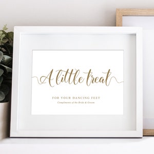 Dancing Feet Wedding Sign: Gold Lettering (Digital Download)