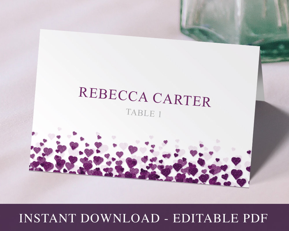 Wedding Place Cards Printable Editable PDF Template INSTANT Etsy UK