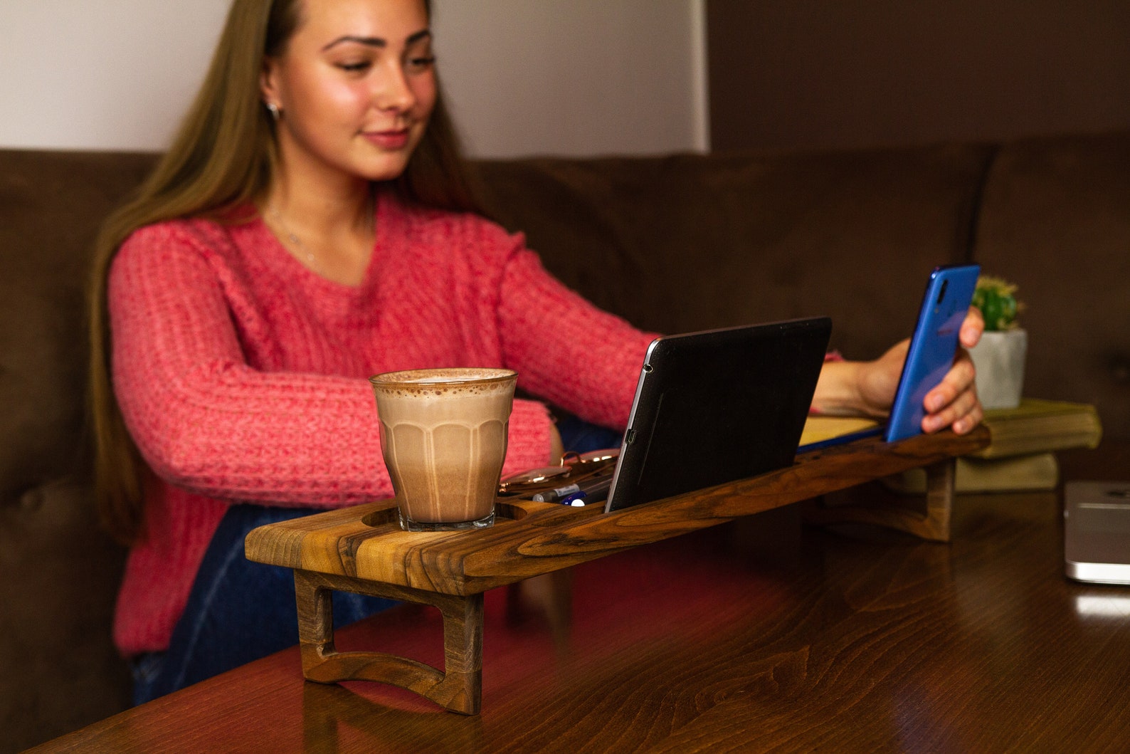 Wood Desk Organizer Office Desk Accessories Personalized Etsy