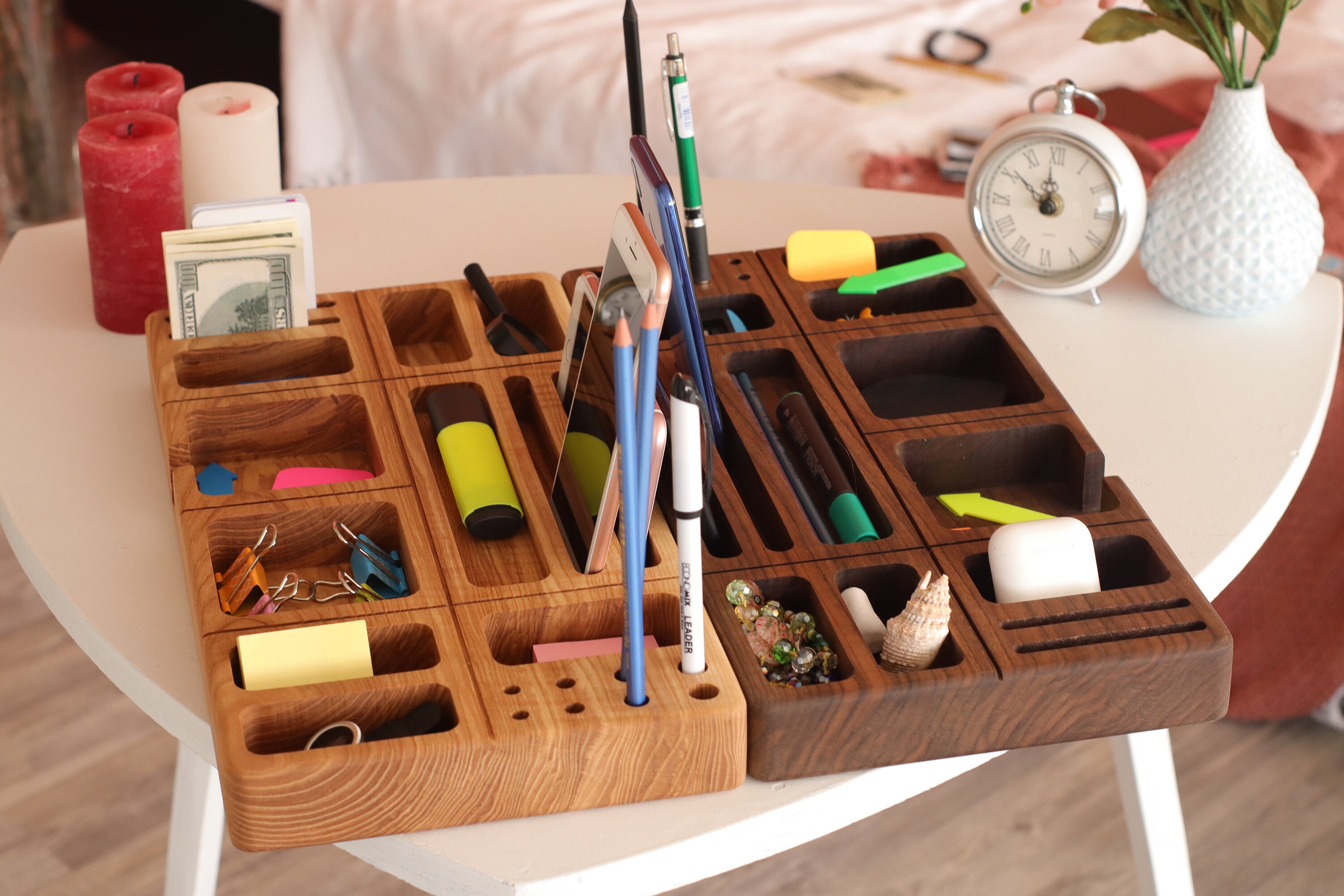 Office desk accessories new job gift for him wood Etsy
