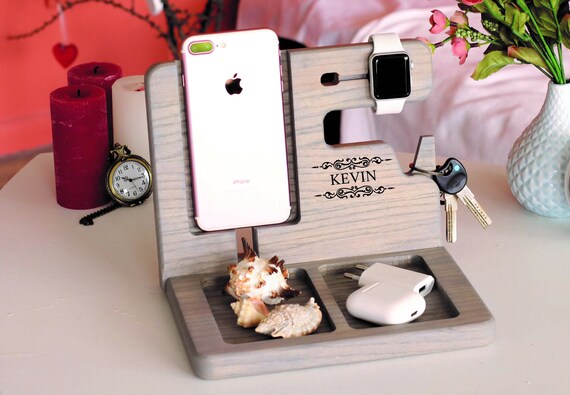 Gift For Men Nightstand Organizer Organizer For Men Men Etsy