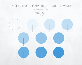 Sky blue color Instagram Story Highlight Cover Icons | Social Media Icons | Instagram Story | Highlight Covers