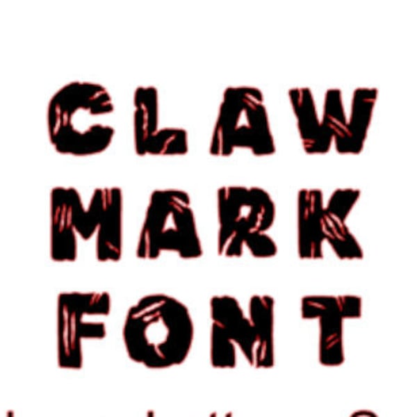 Claw Mark Font SVG, Dinosaur Font SVG, Dino Scratch Font svg, Wild Animal font svg, dinosaur font cut file for cricut, zombie font svg, png