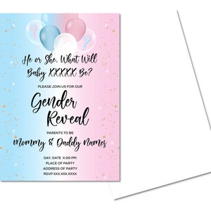 Gender Reveal Einladung - (besonders angefertigt)