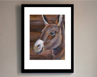 Barn Donkey, Fine Art Print