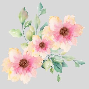 Digital Watercolor Floral Art Print