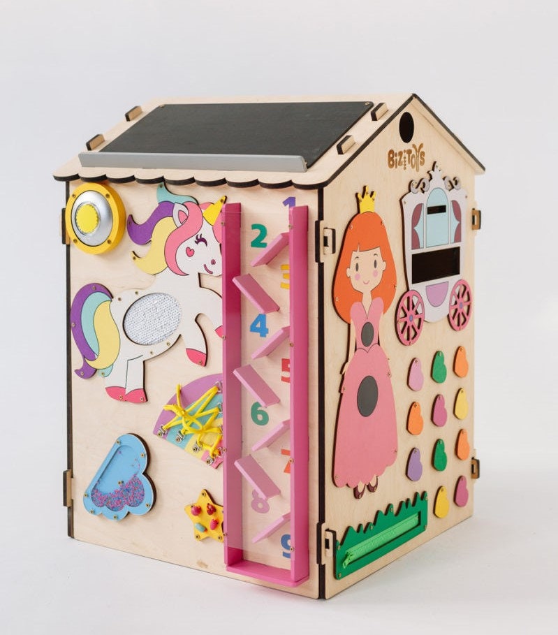 Busy Toy Wooden Big House for Toddler. Smart Educational Etsy