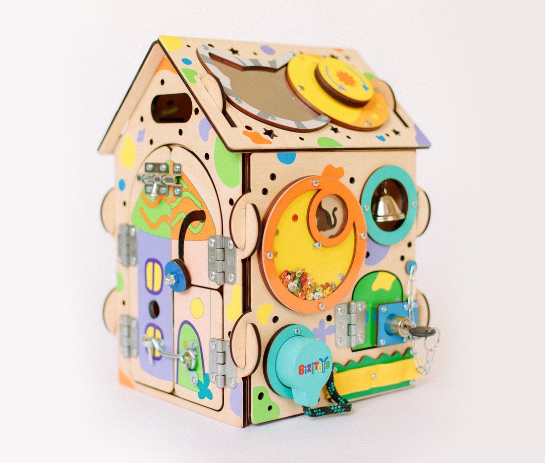 Busy Board Mini House Wooden Toy for Toddlers is a Smart Etsy
