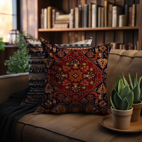 Persian Rug Bohemian Design Woven Pillow