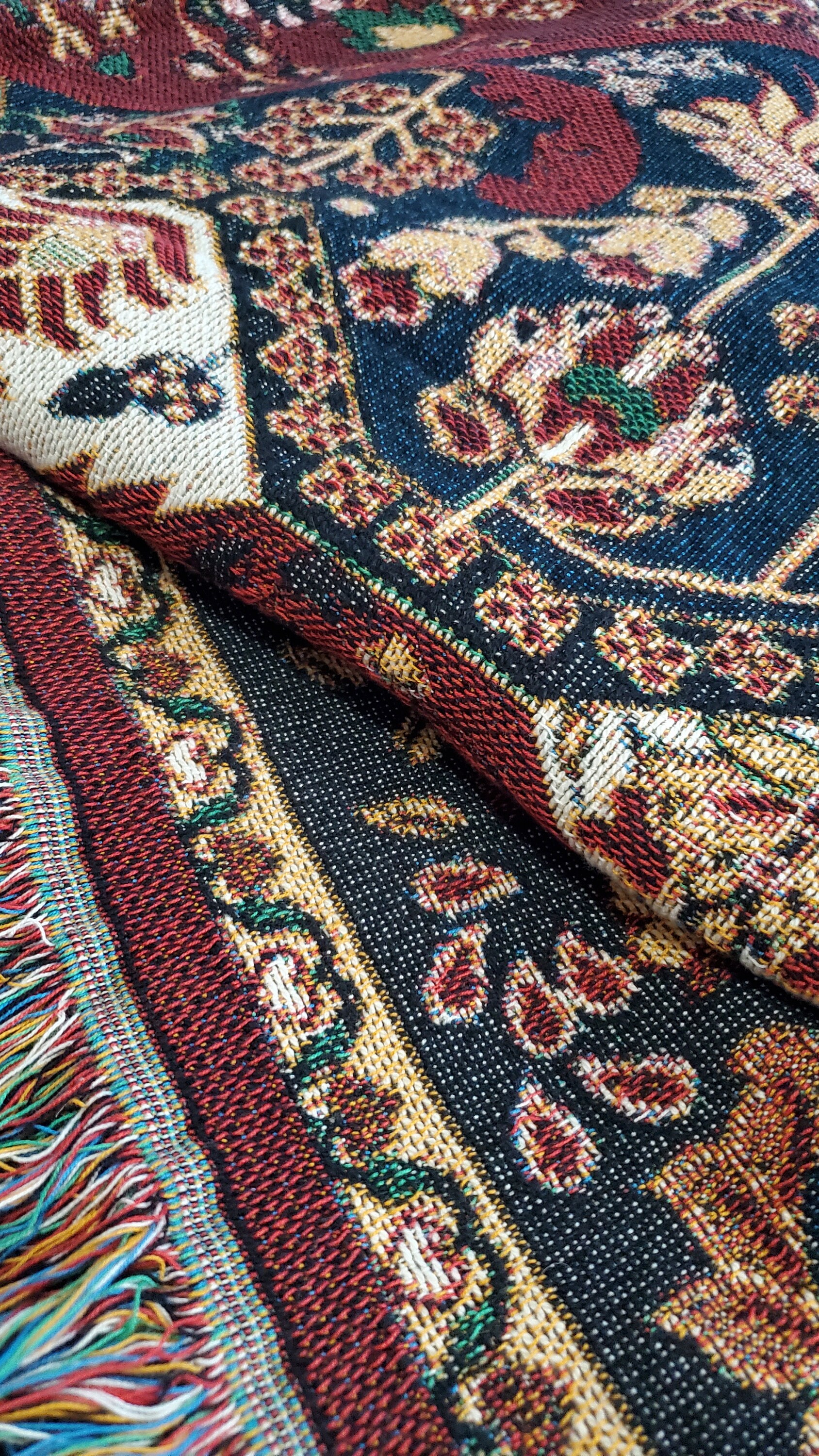 Woven Persian Style Blanket, Arabesque Cotton Throw, Middle Eastern ...