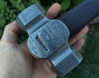 Hand-Forged Rounding Hammer: C45 Steel, Ash Wood Handle