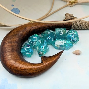 She Sells Sea Shells Dice, Custom DnD Dice, Handmade Dice, Custom Dice Set, Dungeons and Dragons Dice, Resin Dice