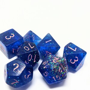 Deep Sea Disco Dice, Custom DnD Dice, Handmade Dice, Custom Dice Set, Dungeons and Dragons Dice, Resin Dice