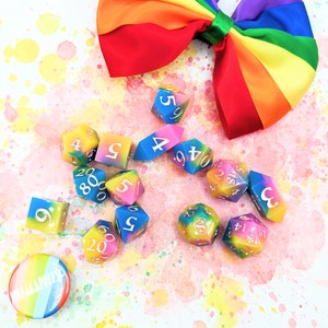 Dés Pan Pride, dés DnD personnalisés, dés faits à la main, ensemble de dés personnalisés, dés donjons et dragons, dés en résine