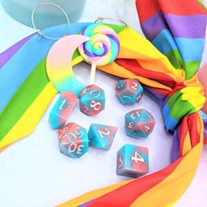Ring Pop Dice, Custom DnD Dice, Handmade Dice, Custom Dice Set, Dungeons and Dragons Dice, Resin Dice