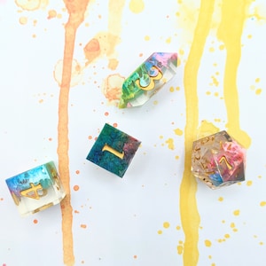 Singles Mixed Dice Drop 4, Custom DnD Dice, Handmade Dice, Custom Dice Set, Dungeons and Dragons Dice, Resin Dice