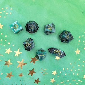 Aromantic Pride Dice, Custom DnD Dice, Handmade Dice, Custom Dice Set, Dungeons and Dragons Dice, Resin Dice
