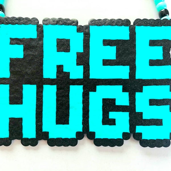 Custom Free Hugs Kandi Necklace