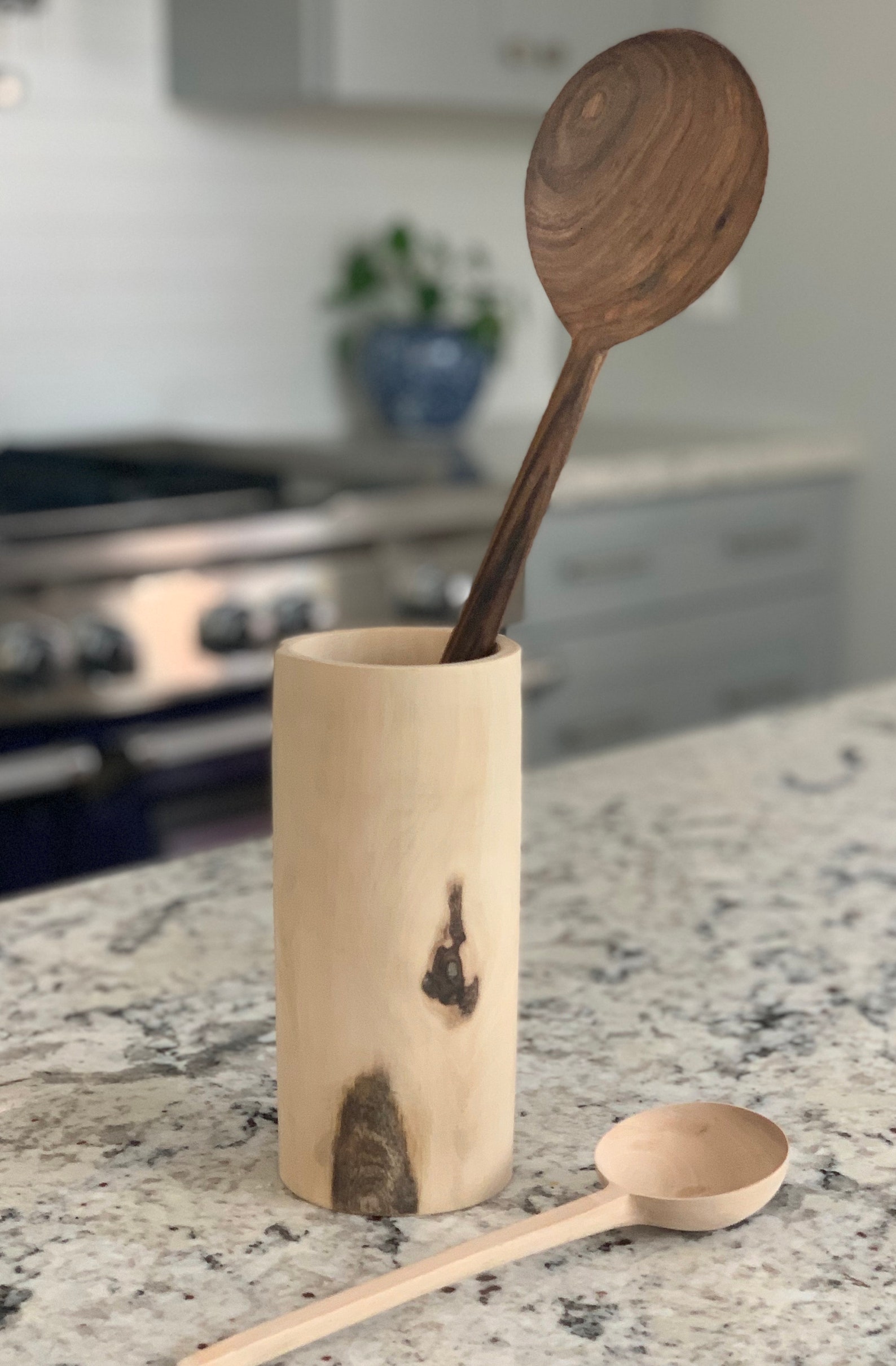 Moroccan Walnut Wooden Utensil Holder Etsy