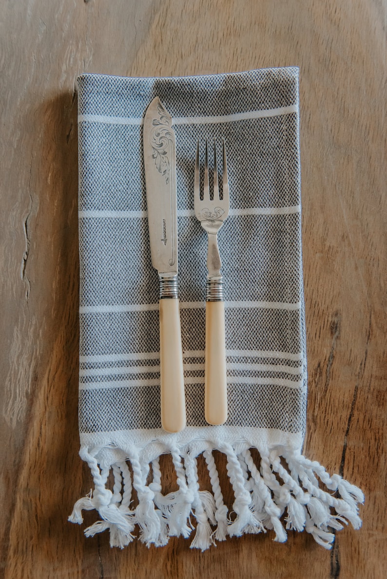 Gray Turkish Towel Napkin Perfect for all your holiday parties!