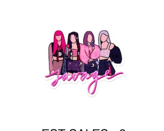 Blackpink Pretty Savage Hanbok geïnspireerde sticker (Jennie, Rose, Lisa, Jisoo)